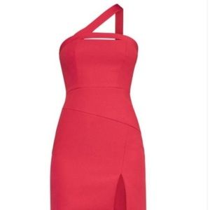 BCBGMAXAZRIA Red Dayne One Shoulder Cocktail Dress -  Size 2